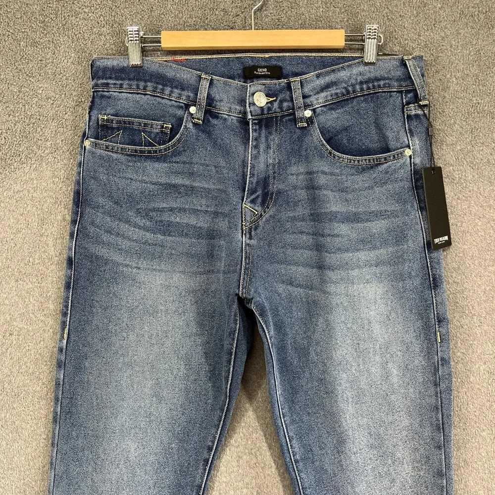 True Religion‎ Geno Relaxed Slim Fit Straight Leg Denim Jeans 32 X 32 Men's Blue